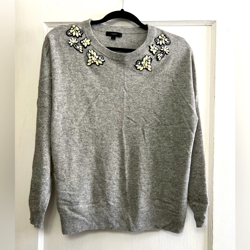 J.Crew beaded holiday sweater.